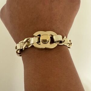 Chanel CC Turnlock Chain and Leather Bracelet